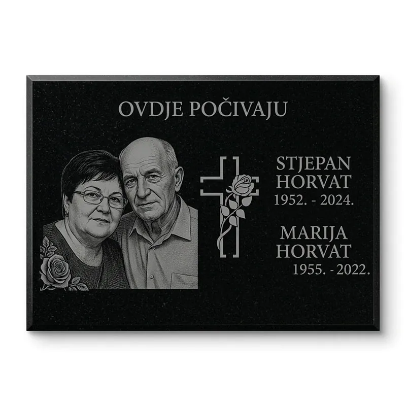 Grobna ploča crni granit posebne dimenzije
